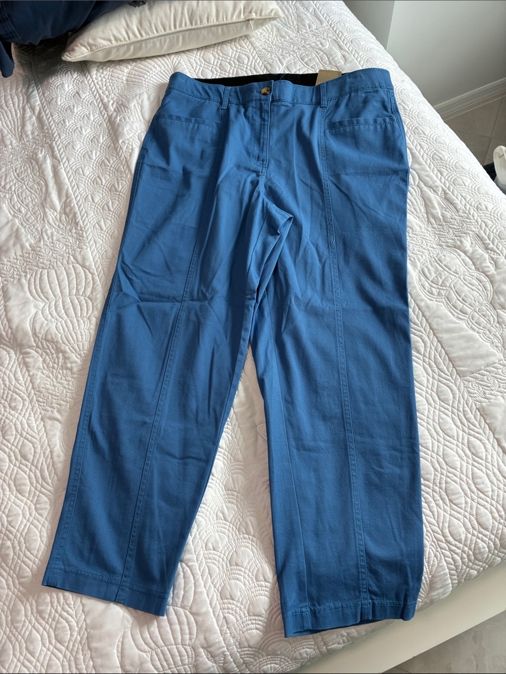 Chico’s Soft Chino - Blue Cotton Blend Ankle Pants